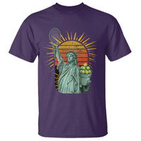 Funny Statue Of Liberty Tennis Player T Shirt Patriotic Sports Lover - Wonder Print Shop
