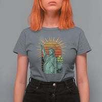 Funny Statue Of Liberty Tennis Player T Shirt For Women Patriotic Sports Lover - Wonder Print Shop