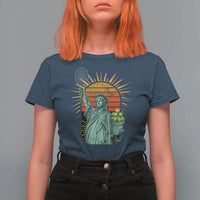 Funny Statue Of Liberty Tennis Player T Shirt For Women Patriotic Sports Lover - Wonder Print Shop