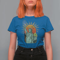 Funny Statue Of Liberty Tennis Player T Shirt For Women Patriotic Sports Lover - Wonder Print Shop