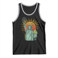 Funny Statue Of Liberty Tennis Player Tank Top Patriotic Sports Lover - Wonder Print Shop