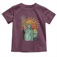 Funny Statue Of Liberty Tennis Player Toddler T Shirt Patriotic Sports Lover - Wonder Print Shop