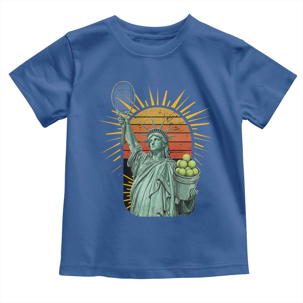 Funny Statue Of Liberty Tennis Player Toddler T Shirt Patriotic Sports Lover - Wonder Print Shop