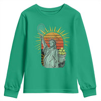 Funny Statue Of Liberty Tennis Player Youth Sweatshirt Patriotic Sports Lover - Wonder Print Shop