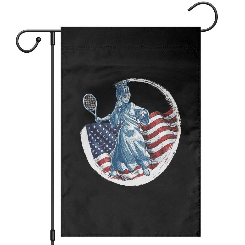 Funny Statue Of Liberty Tennis Player Garden Flag USA Pride Female Tennis Gift - Wonder Print Shop