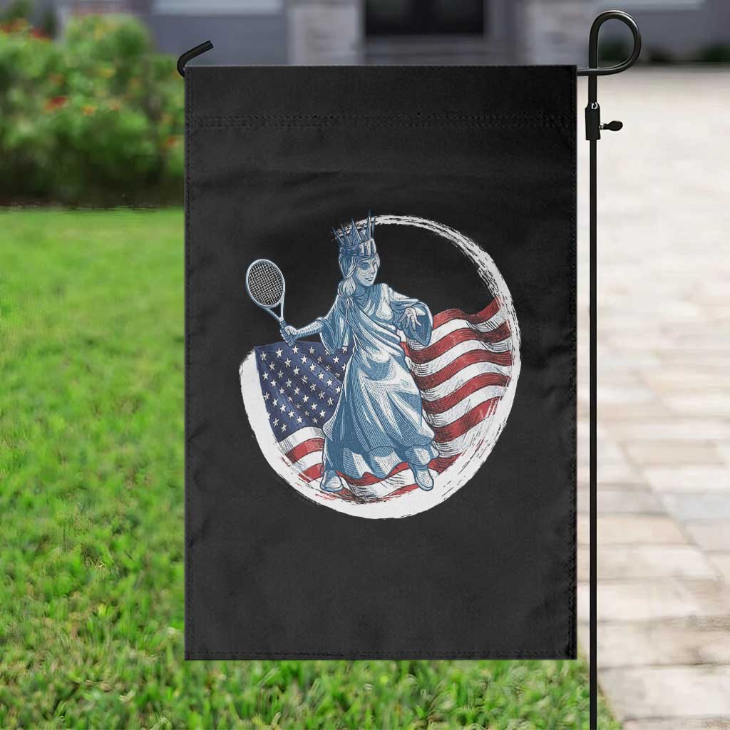 Funny Statue Of Liberty Tennis Player Garden Flag USA Pride Female Tennis Gift - Wonder Print Shop