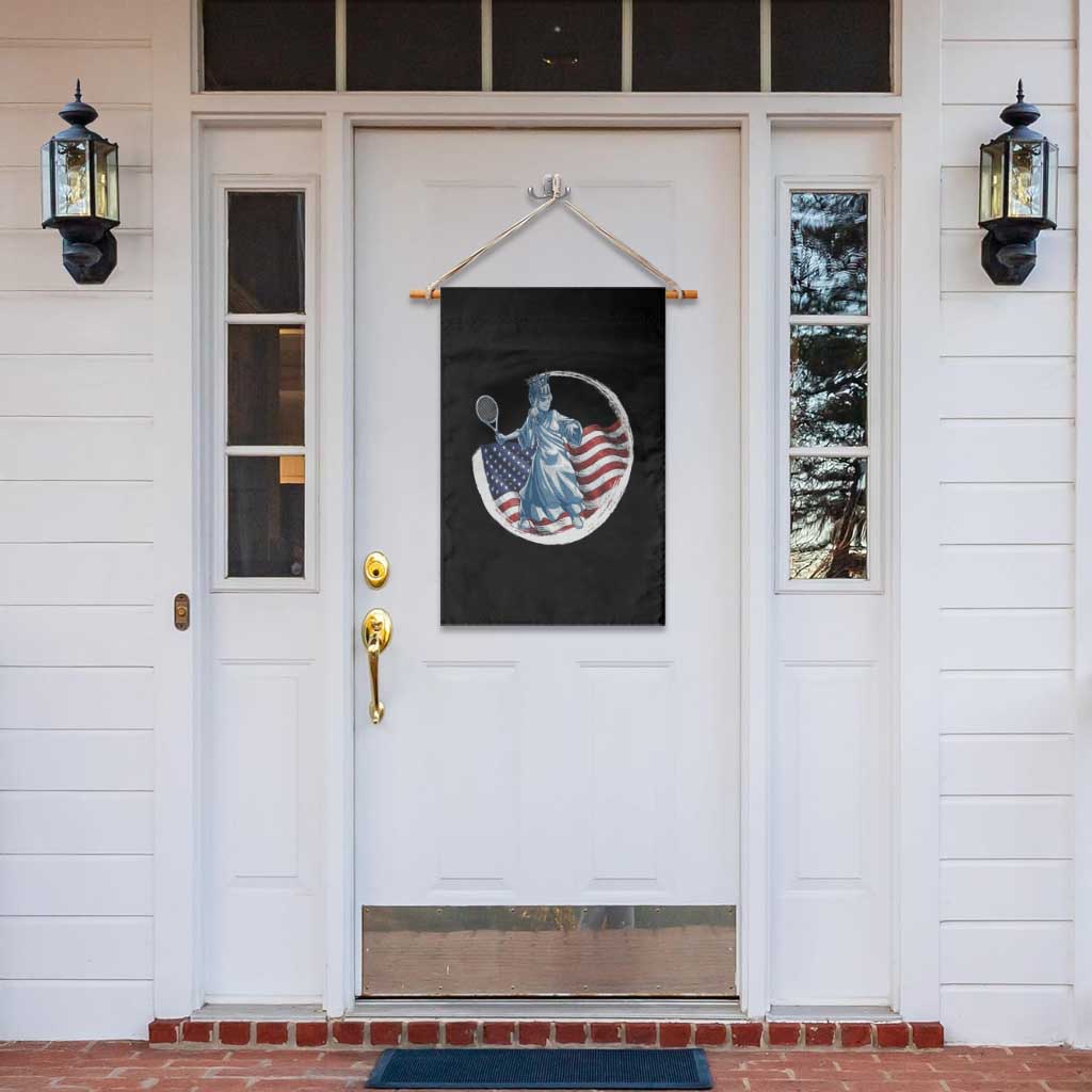 Funny Statue Of Liberty Tennis Player Garden Flag USA Pride Female Tennis Gift - Wonder Print Shop
