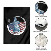 Funny Statue Of Liberty Tennis Player Garden Flag USA Pride Female Tennis Gift - Wonder Print Shop