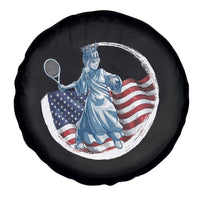 Funny Statue Of Liberty Tennis Player Spare Tire Cover USA Pride Female Tennis Gift - Wonder Print Shop