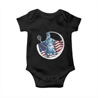 Funny Statue Of Liberty Tennis Player Baby Onesie USA Pride Female Tennis Gift - Wonder Print Shop
