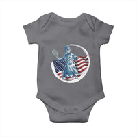 Funny Statue Of Liberty Tennis Player Baby Onesie USA Pride Female Tennis Gift - Wonder Print Shop