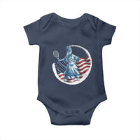 Funny Statue Of Liberty Tennis Player Baby Onesie USA Pride Female Tennis Gift - Wonder Print Shop