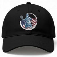 Funny Statue Of Liberty Tennis Player Baseball Cap USA Pride Female Tennis Gift