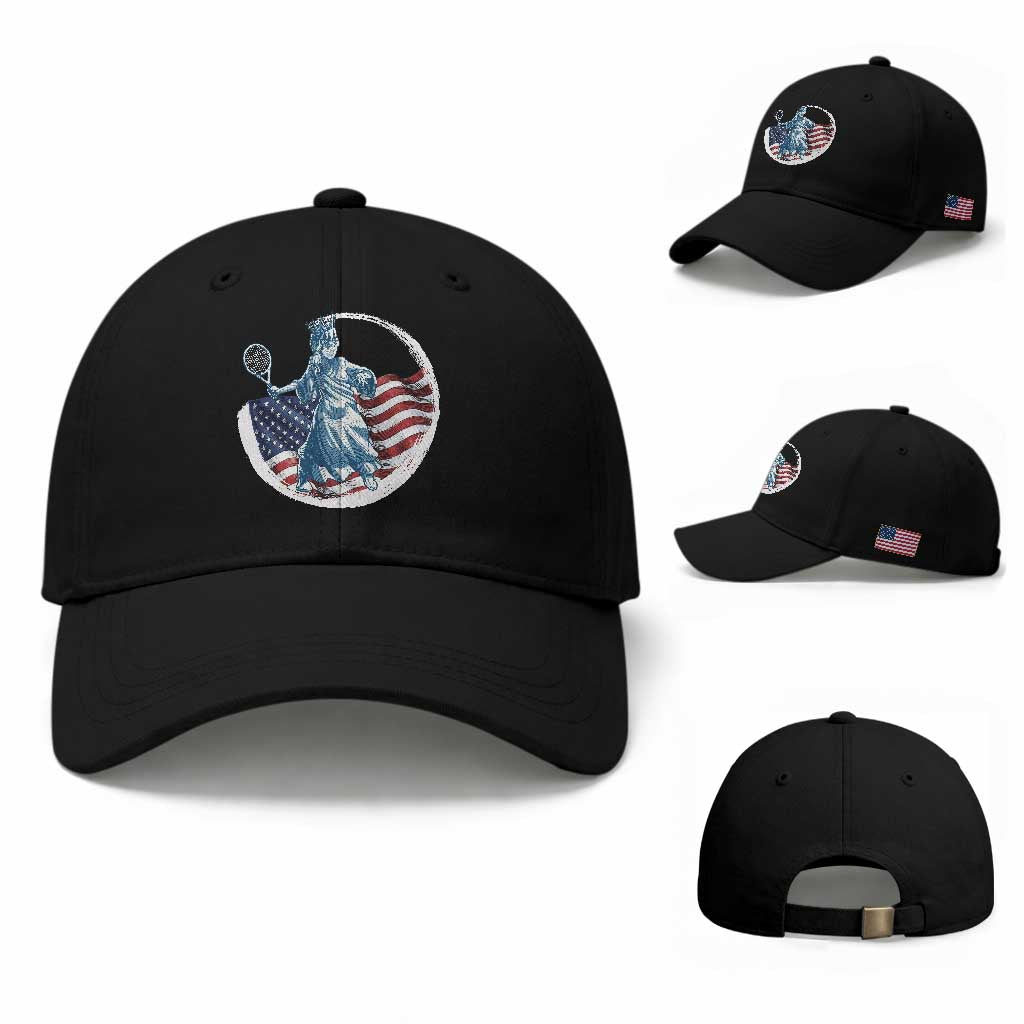 Funny Statue Of Liberty Tennis Player Baseball Cap USA Pride Female Tennis Gift