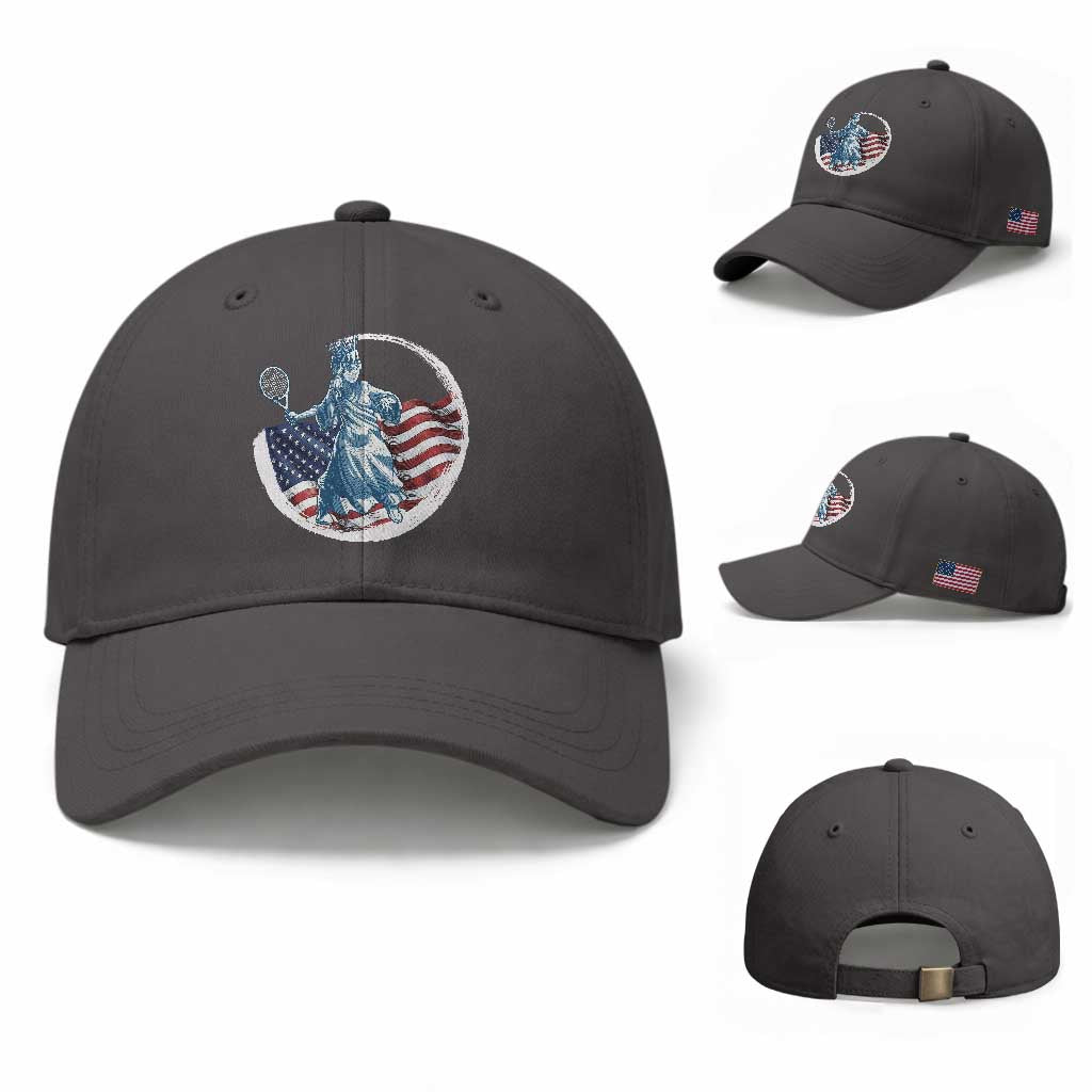 Funny Statue Of Liberty Tennis Player Baseball Cap USA Pride Female Tennis Gift