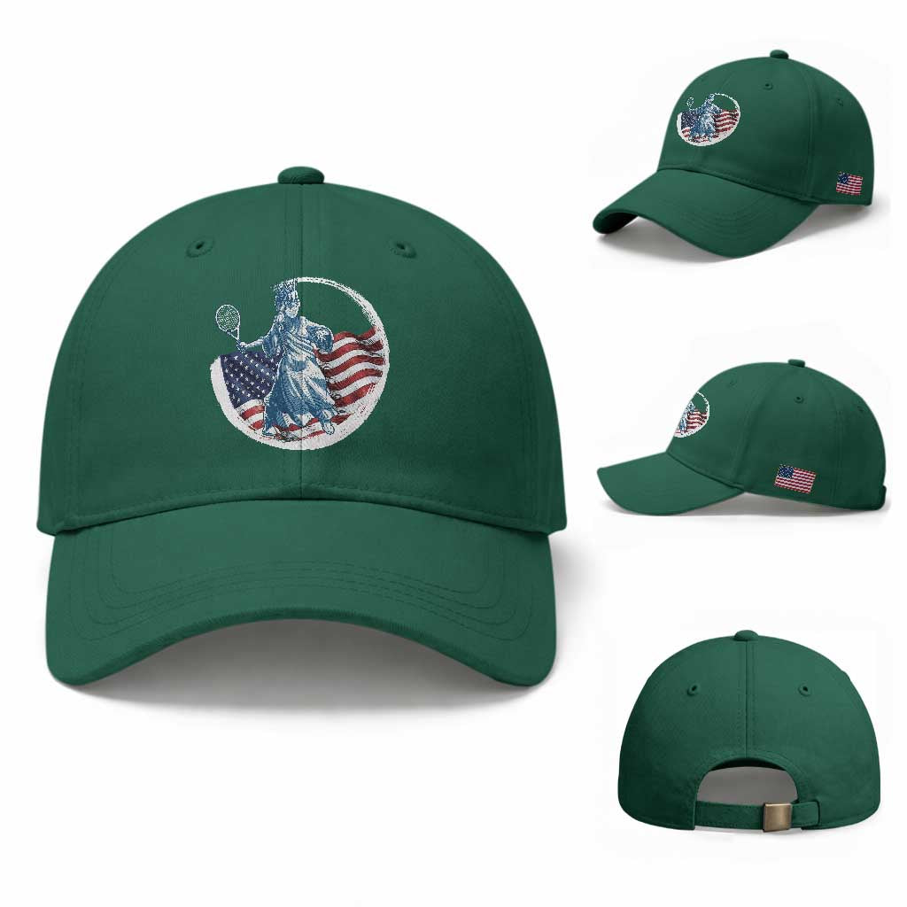 Funny Statue Of Liberty Tennis Player Baseball Cap USA Pride Female Tennis Gift