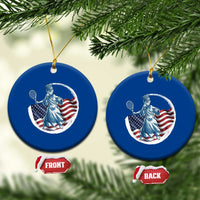 Funny Statue Of Liberty Tennis Player Ceramic Ornament USA Pride Female Tennis Gift - Wonder Print Shop