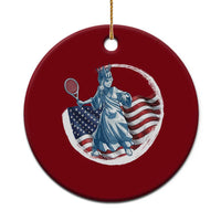 Funny Statue Of Liberty Tennis Player Ceramic Ornament USA Pride Female Tennis Gift - Wonder Print Shop