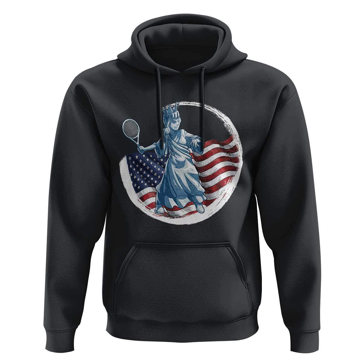 Funny Statue Of Liberty Tennis Player Hoodie USA Pride Female Tennis Gift - Wonder Print Shop