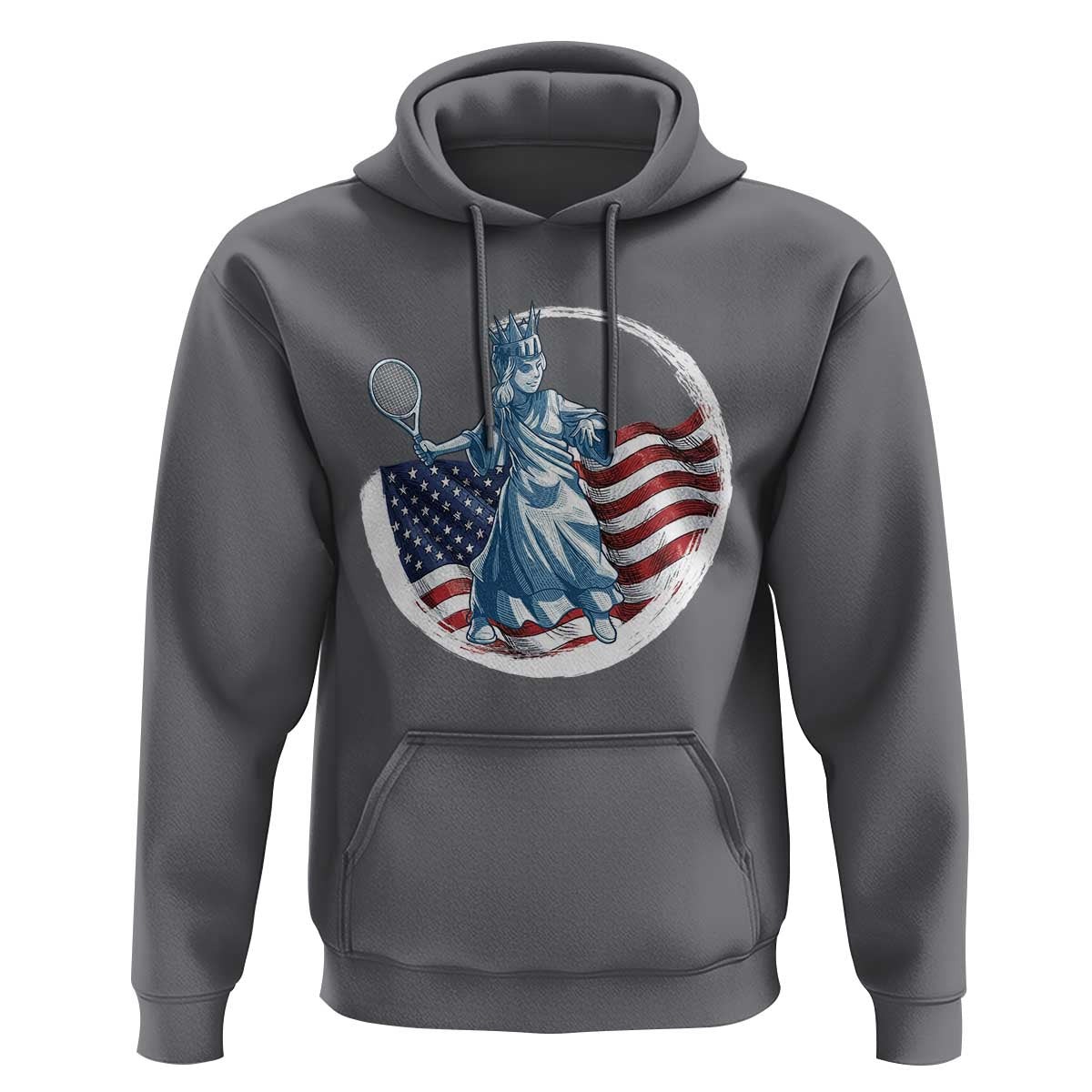 Funny Statue Of Liberty Tennis Player Hoodie USA Pride Female Tennis Gift - Wonder Print Shop