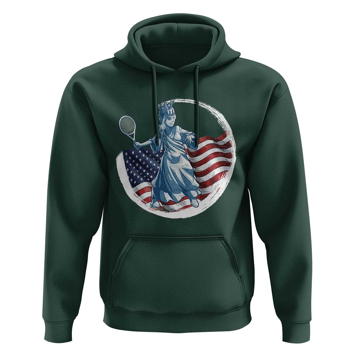 Funny Statue Of Liberty Tennis Player Hoodie USA Pride Female Tennis Gift - Wonder Print Shop