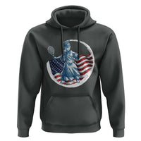 Funny Statue Of Liberty Tennis Player Hoodie USA Pride Female Tennis Gift - Wonder Print Shop