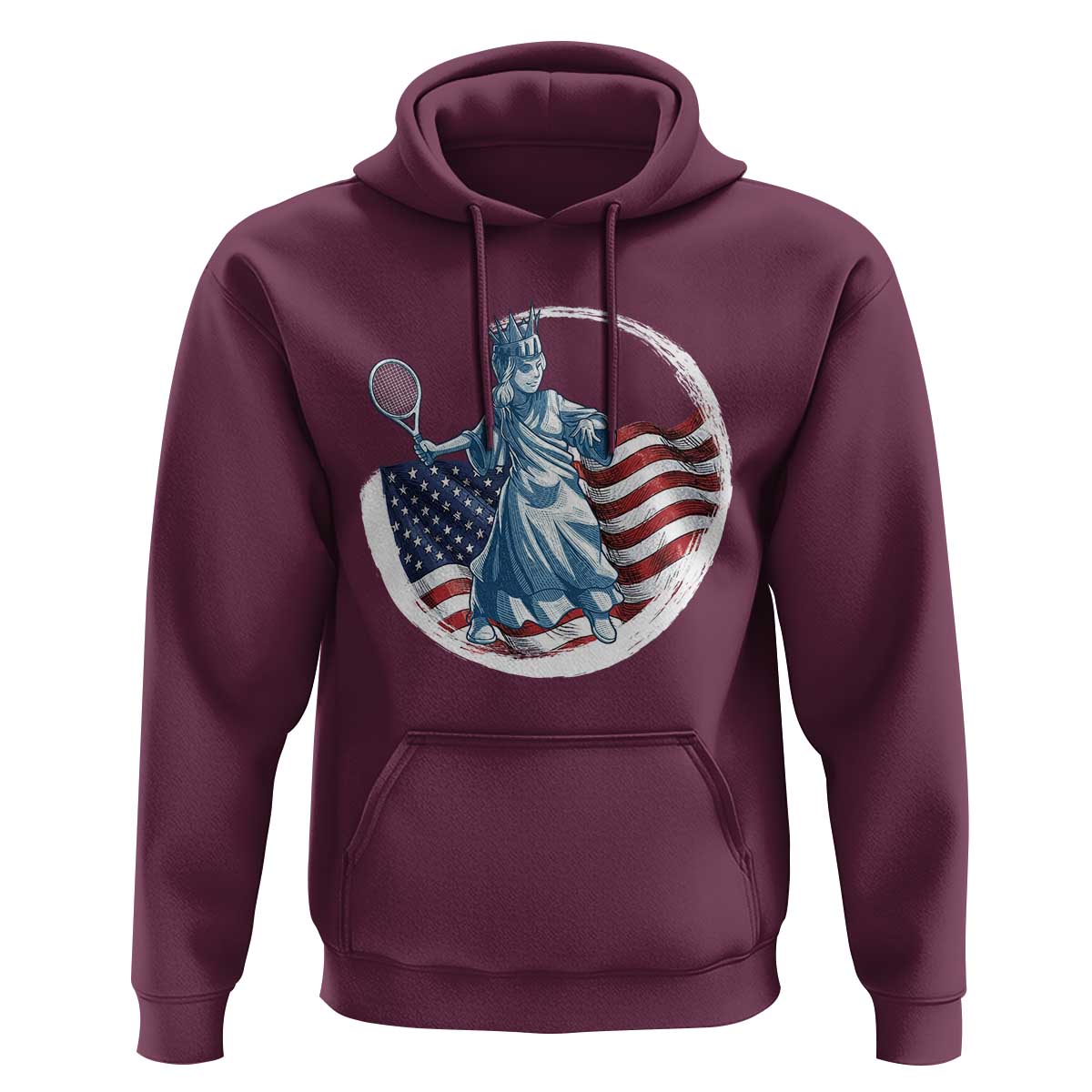 Funny Statue Of Liberty Tennis Player Hoodie USA Pride Female Tennis Gift - Wonder Print Shop