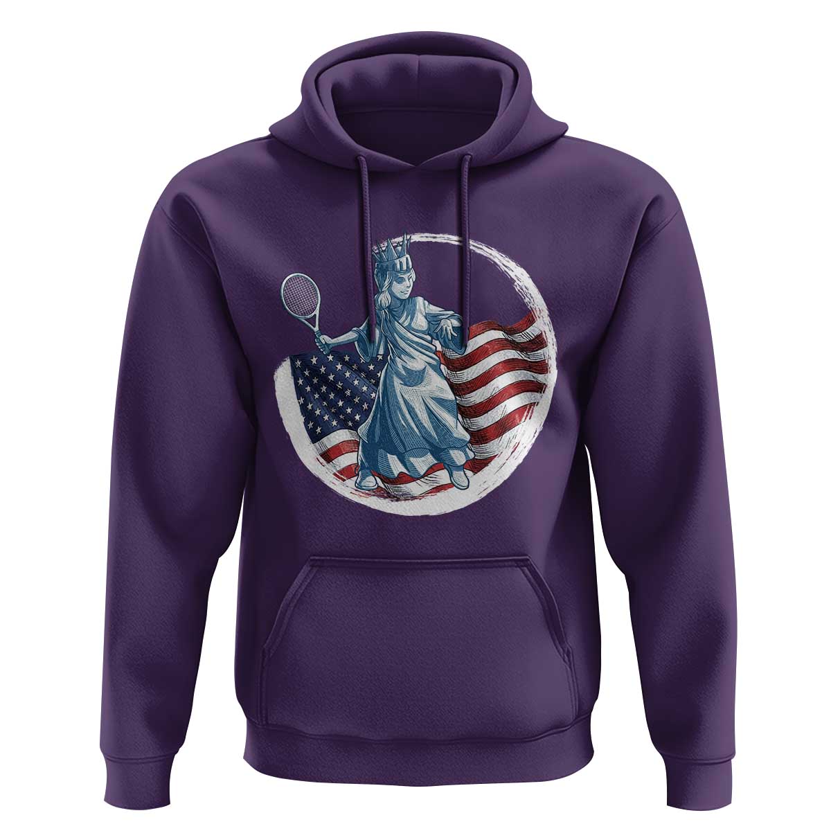 Funny Statue Of Liberty Tennis Player Hoodie USA Pride Female Tennis Gift - Wonder Print Shop
