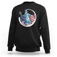 Funny Statue Of Liberty Tennis Player Sweatshirt USA Pride Female Tennis Gift - Wonder Print Shop