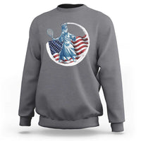 Funny Statue Of Liberty Tennis Player Sweatshirt USA Pride Female Tennis Gift - Wonder Print Shop