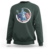 Funny Statue Of Liberty Tennis Player Sweatshirt USA Pride Female Tennis Gift - Wonder Print Shop