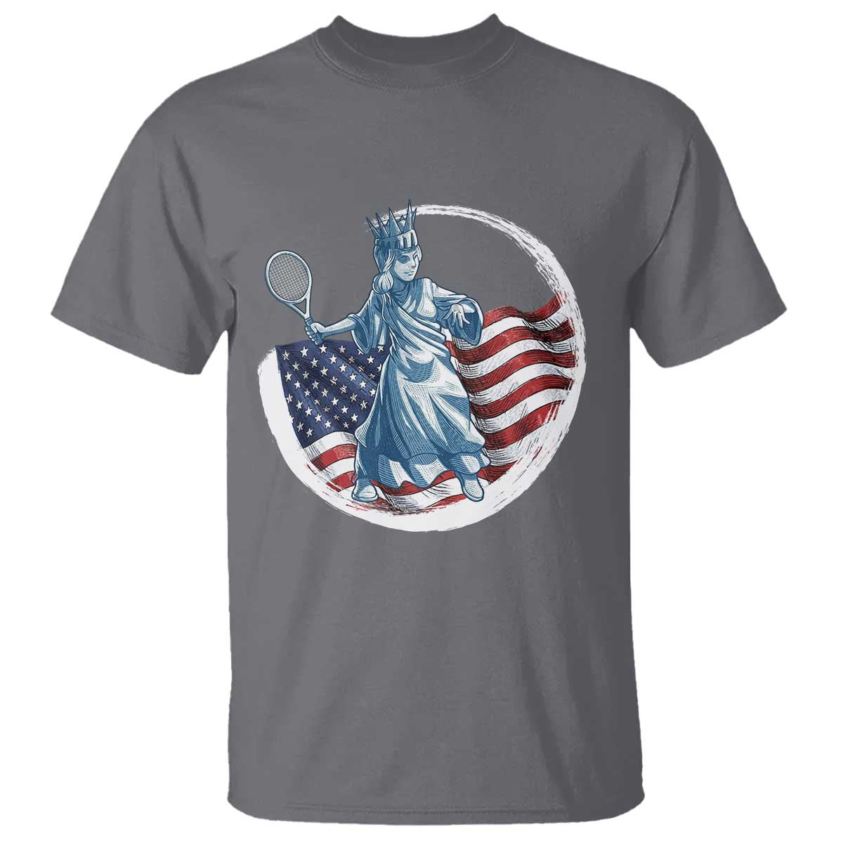 Funny Statue Of Liberty Tennis Player T Shirt USA Pride Female Tennis Gift - Wonder Print Shop