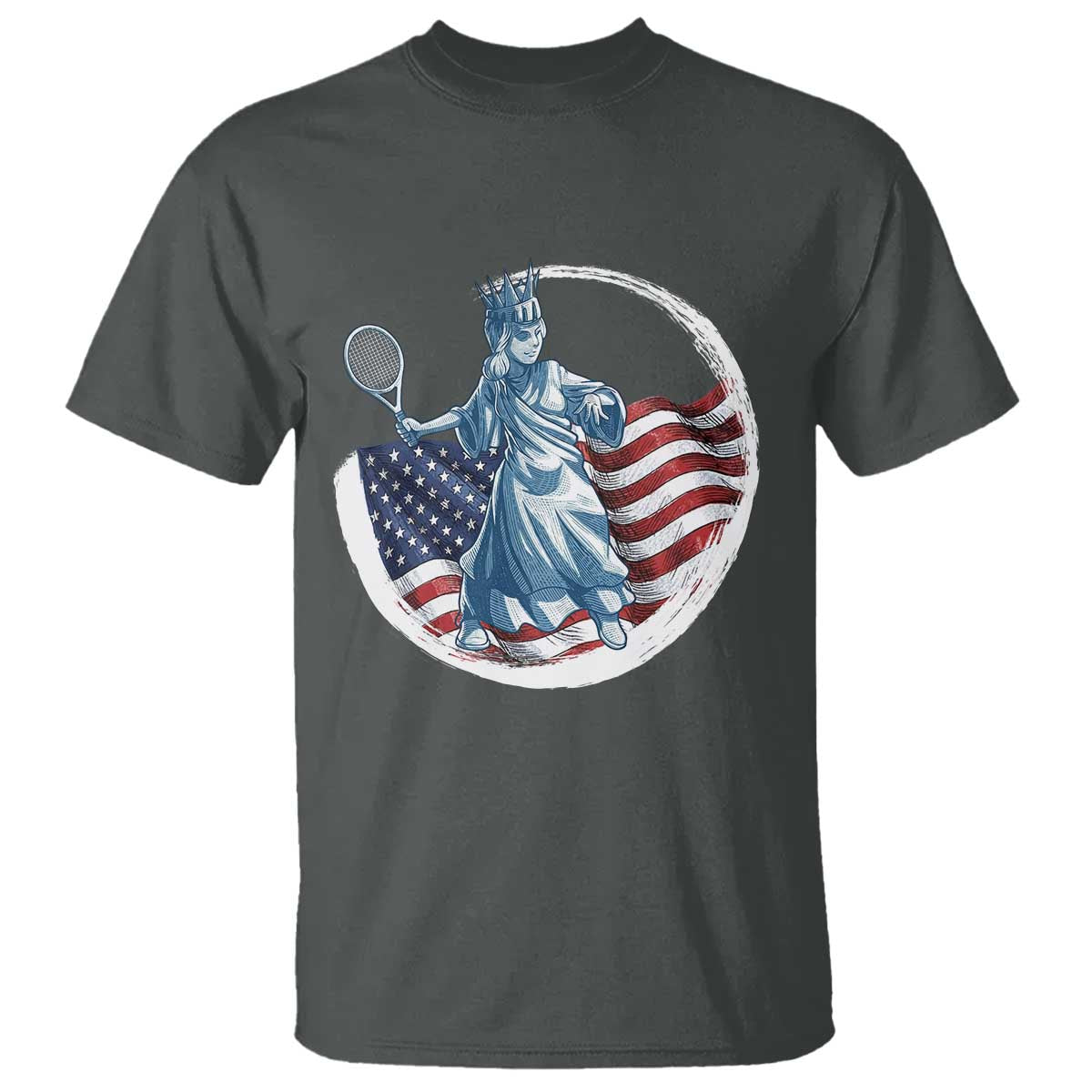 Funny Statue Of Liberty Tennis Player T Shirt USA Pride Female Tennis Gift - Wonder Print Shop