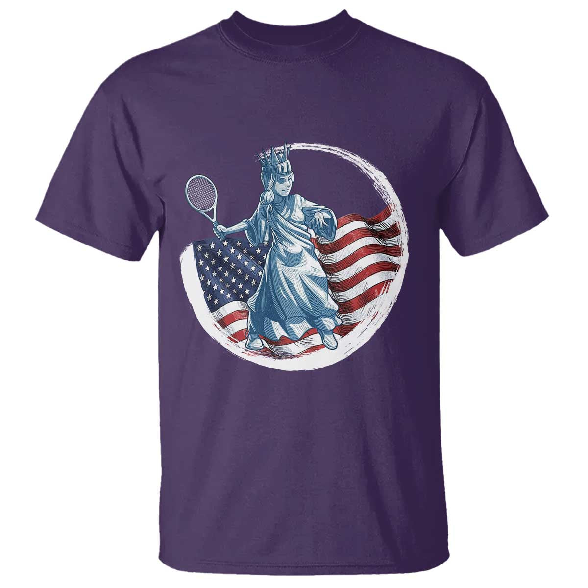 Funny Statue Of Liberty Tennis Player T Shirt USA Pride Female Tennis Gift - Wonder Print Shop