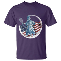 Funny Statue Of Liberty Tennis Player T Shirt USA Pride Female Tennis Gift - Wonder Print Shop