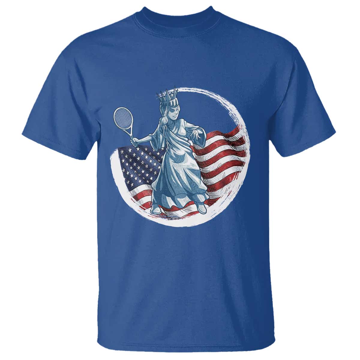 Funny Statue Of Liberty Tennis Player T Shirt USA Pride Female Tennis Gift - Wonder Print Shop