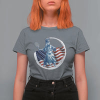 Funny Statue Of Liberty Tennis Player T Shirt For Women USA Pride Female Tennis Gift - Wonder Print Shop