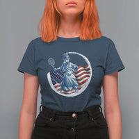 Funny Statue Of Liberty Tennis Player T Shirt For Women USA Pride Female Tennis Gift - Wonder Print Shop