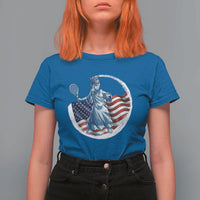 Funny Statue Of Liberty Tennis Player T Shirt For Women USA Pride Female Tennis Gift - Wonder Print Shop