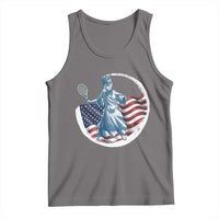 Funny Statue Of Liberty Tennis Player Tank Top USA Pride Female Tennis Gift - Wonder Print Shop
