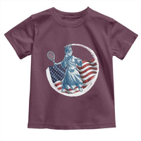 Funny Statue Of Liberty Tennis Player Toddler T Shirt USA Pride Female Tennis Gift - Wonder Print Shop