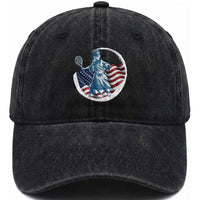 Funny Statue Of Liberty Tennis Player Washed Cotton Baseball Cap USA Pride Female Tennis Gift