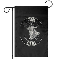 Christian Tennis Funny Gift For Believers Garden Flag Jesus Serves - Wonder Print Shop