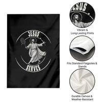 Christian Tennis Funny Gift For Believers Garden Flag Jesus Serves - Wonder Print Shop