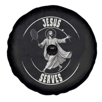 Christian Tennis Funny Gift For Believers Spare Tire Cover Jesus Serves - Wonder Print Shop