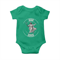 Christian Tennis Funny Gift For Believers Baby Onesie Jesus Serves - Wonder Print Shop