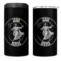 Christian Tennis Funny Gift For Believers 4 in 1 Can Cooler Tumbler Jesus Serves - Wonder Print Shop
