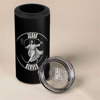 Christian Tennis Funny Gift For Believers 4 in 1 Can Cooler Tumbler Jesus Serves - Wonder Print Shop