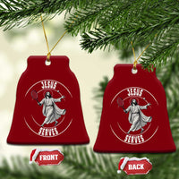 Christian Tennis Funny Gift For Believers Ceramic Ornament Jesus Serves - Wonder Print Shop