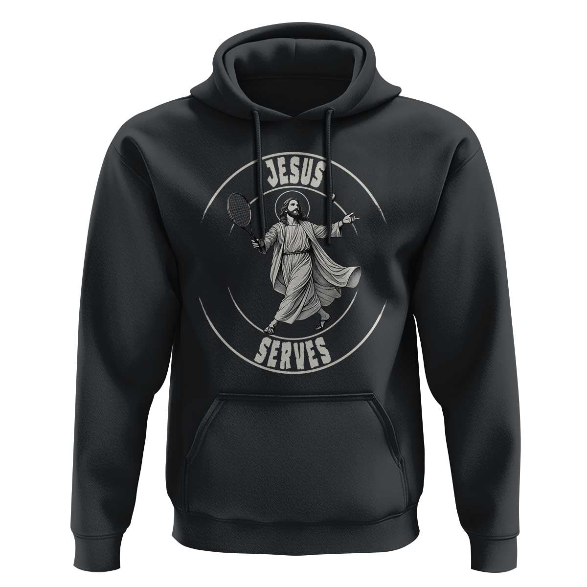 Christian Tennis Funny Gift For Believers Hoodie Jesus Serves - Wonder Print Shop